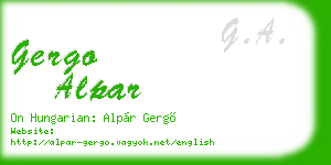 gergo alpar business card