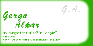 gergo alpar business card